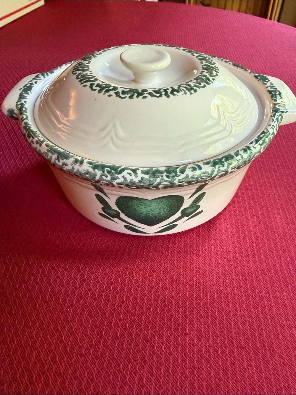 Vintage Corelle Heart Stoneware 2qt Covered Casserole Dish